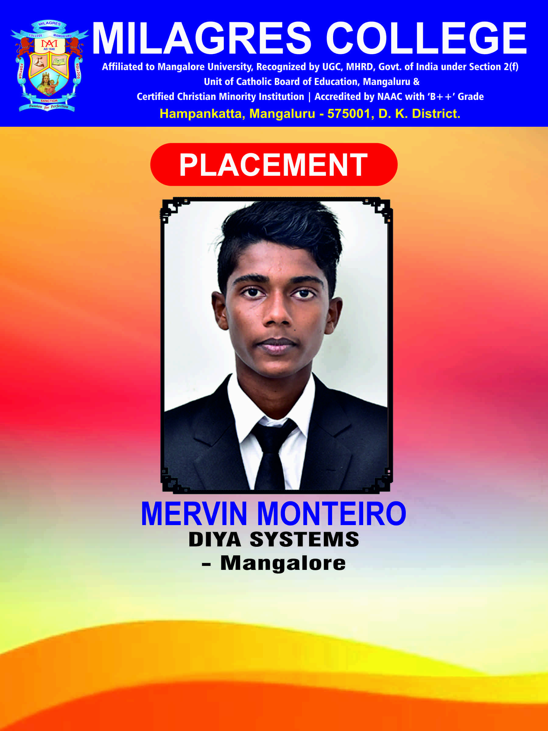 Successfully placed student